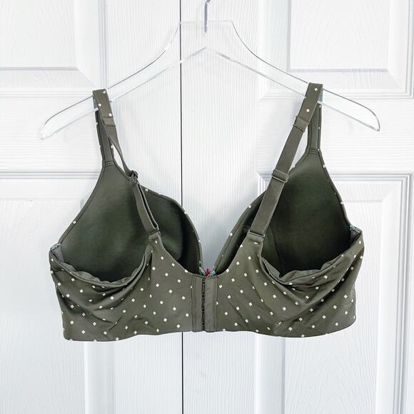 Cacique Green Square Polka Dot True Embrace T-Shirt Bra - Picture 5 of 7